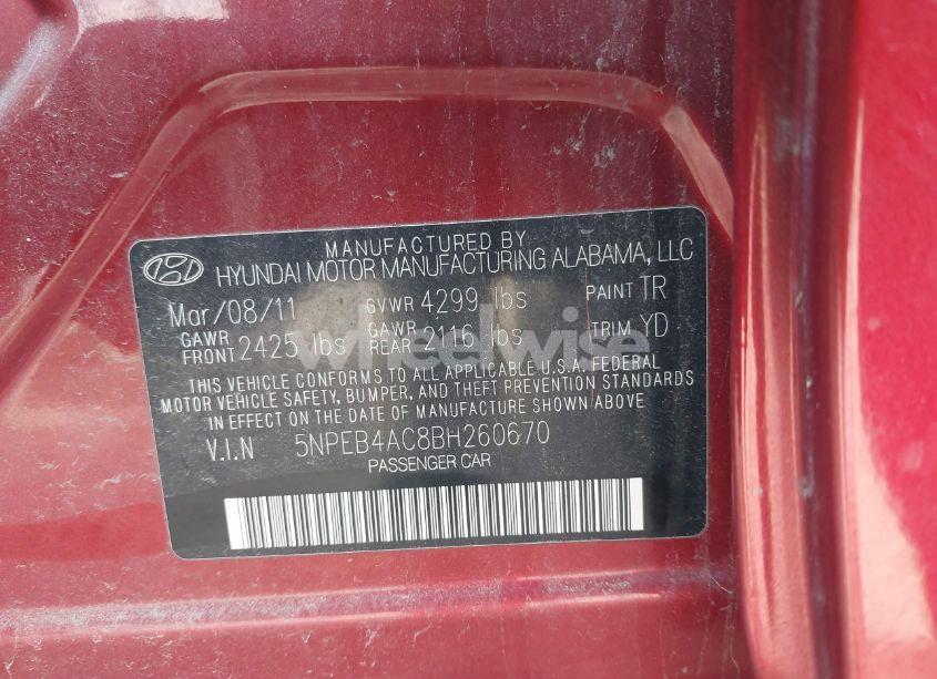 Photo 9 of 2011 Hyundai Sonata GLS (VIN 5NPEB4AC8BH260670)