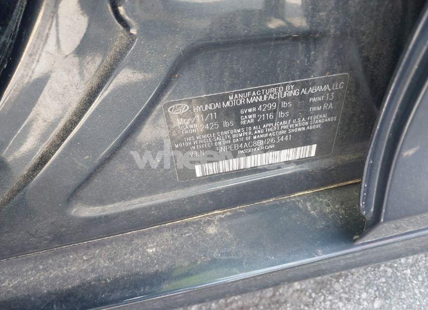 Photo 9 of 2011 Hyundai Sonata GLS (VIN 5NPEB4AC8BH263441)