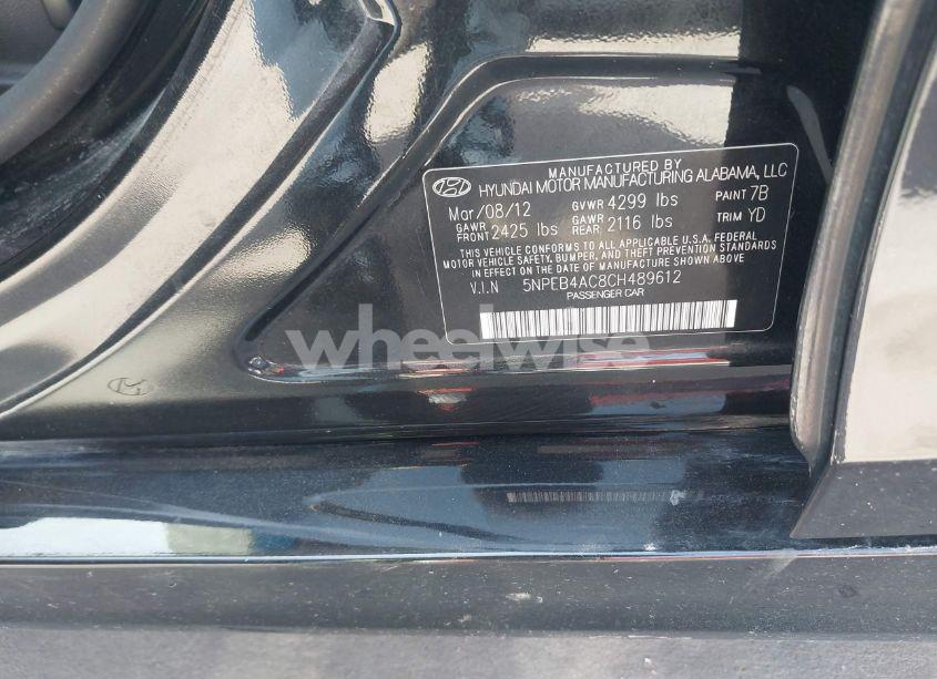 Photo 9 of 2012 Hyundai Sonata GLS (VIN 5NPEB4AC8CH489612)