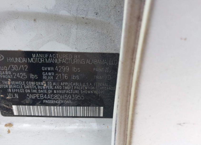 Photo 9 of 2013 Hyundai Sonata GLS (VIN 5NPEB4AC8DH593955)