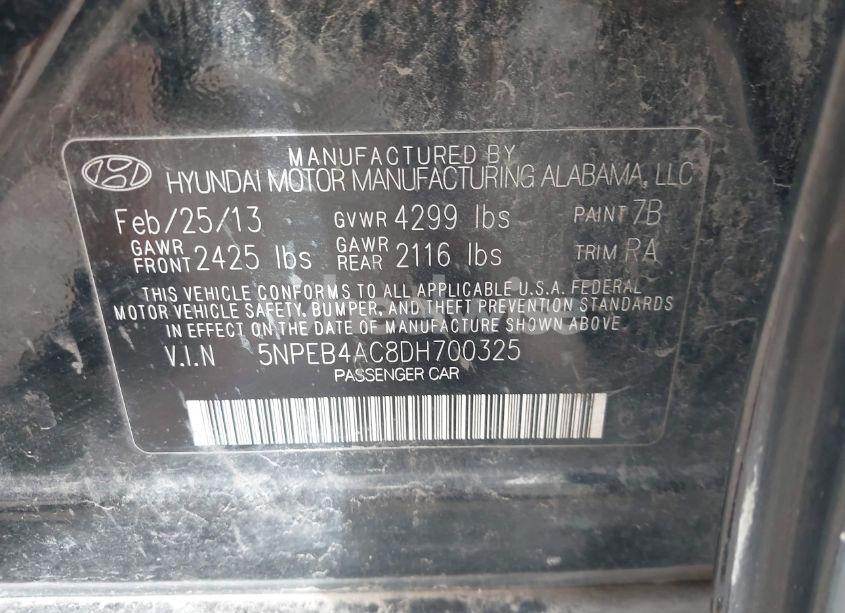 Photo 9 of 2013 Hyundai Sonata GLS (VIN 5NPEB4AC8DH700325)