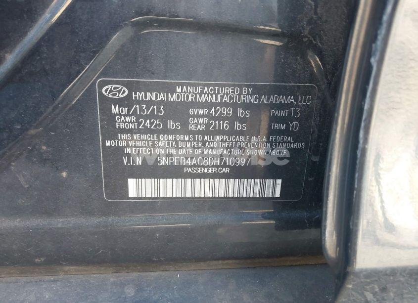 Photo 9 of 2013 Hyundai Sonata GLS (VIN 5NPEB4AC8DH710997)
