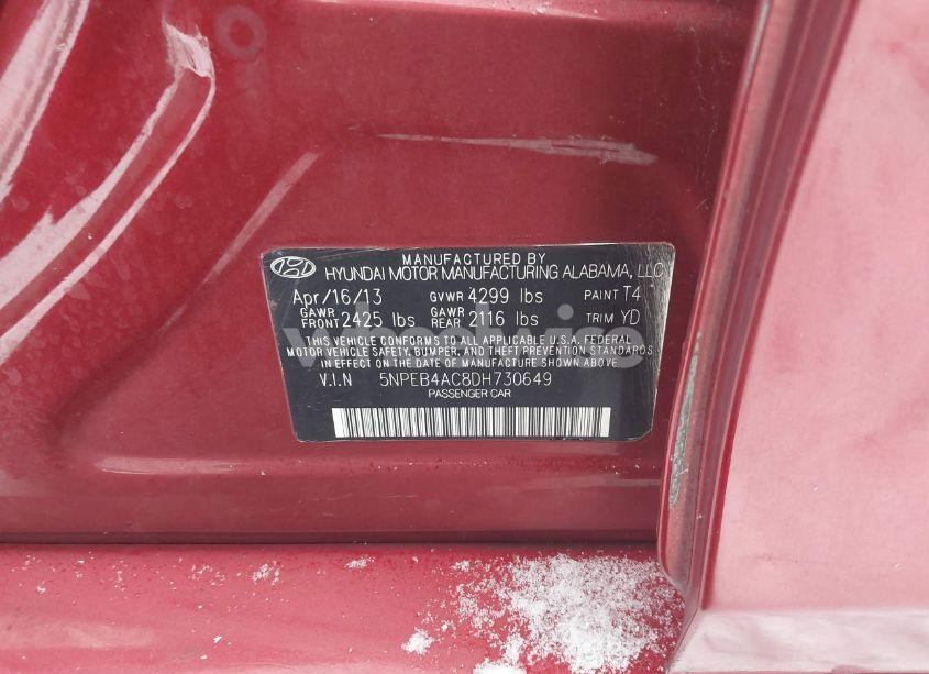 Photo 9 of 2013 Hyundai Sonata GLS (VIN 5NPEB4AC8DH730649)