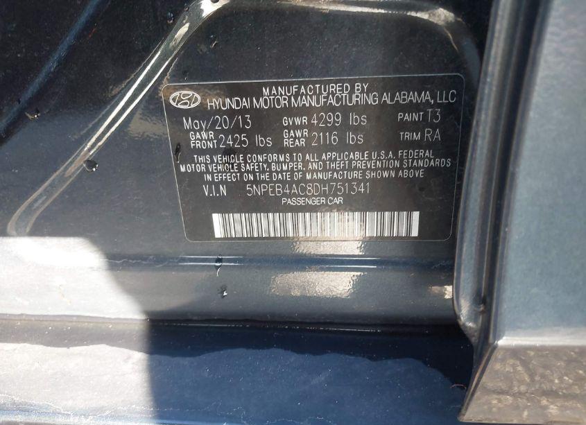 Photo 9 of 2013 Hyundai Sonata GLS (VIN 5NPEB4AC8DH751341)