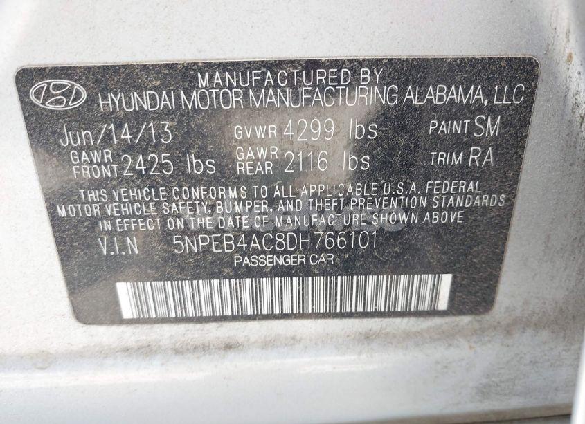 Photo 9 of 2013 Hyundai Sonata GLS (VIN 5NPEB4AC8DH766101)