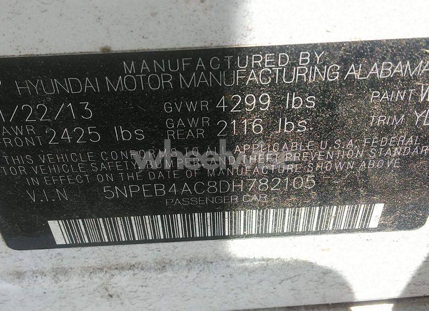 Photo 9 of 2013 Hyundai Sonata GLS (VIN 5NPEB4AC8DH782105)