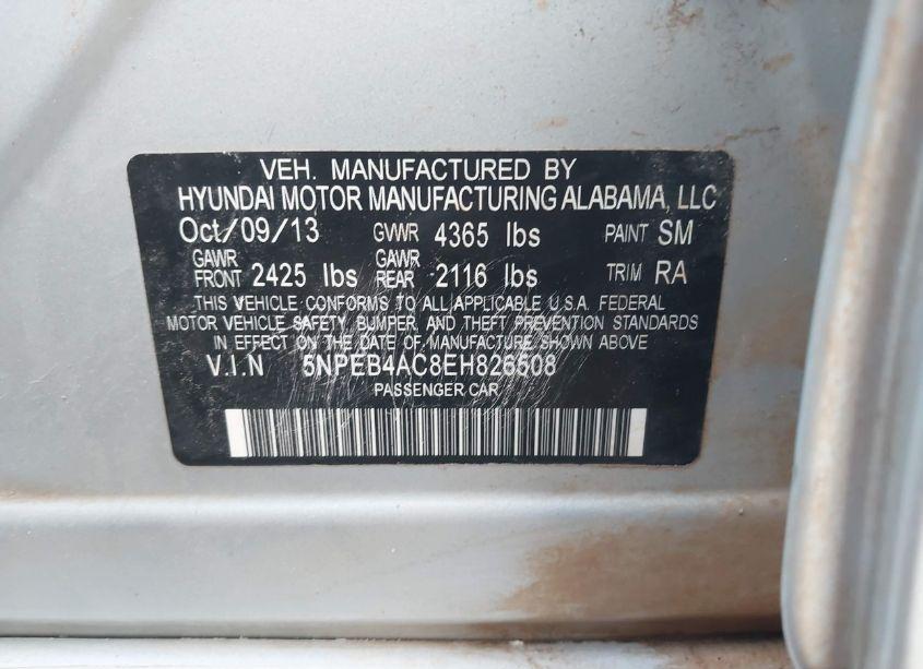 Photo 9 of 2014 Hyundai Sonata GLS (VIN 5NPEB4AC8EH826508)