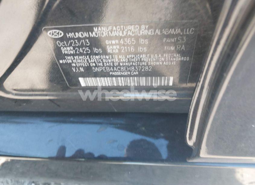 Photo 9 of 2014 Hyundai Sonata GLS (VIN 5NPEB4AC8EH837282)
