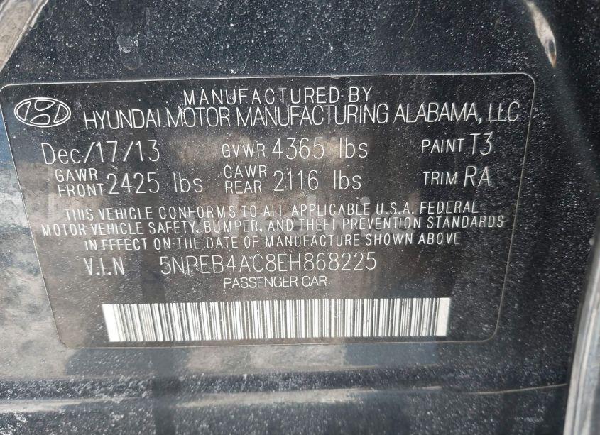 Photo 9 of 2014 Hyundai Sonata GLS (VIN 5NPEB4AC8EH868225)