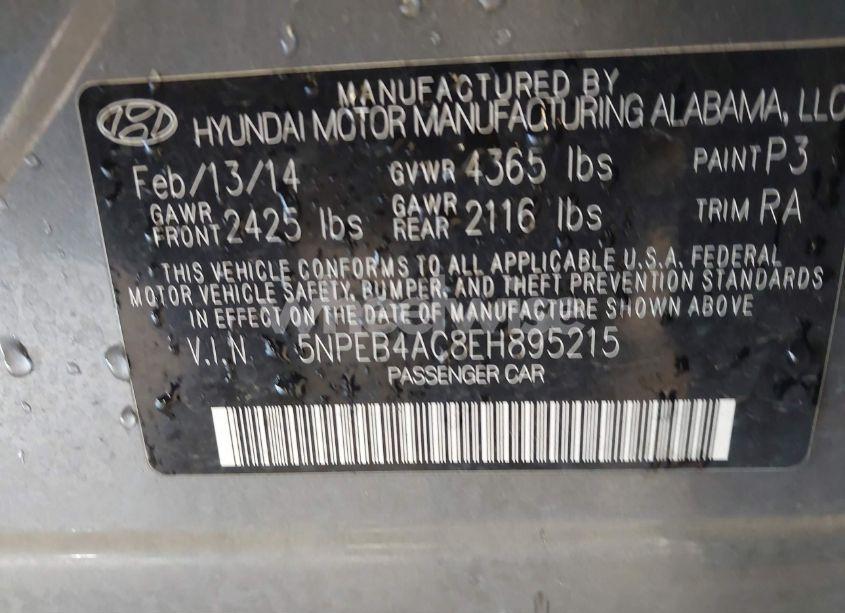 Photo 9 of 2014 Hyundai Sonata GLS (VIN 5NPEB4AC8EH895215)