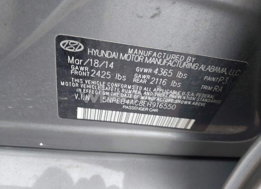 Photo 9 of 2014 Hyundai Sonata GLS (VIN 5NPEB4AC8EH916550)