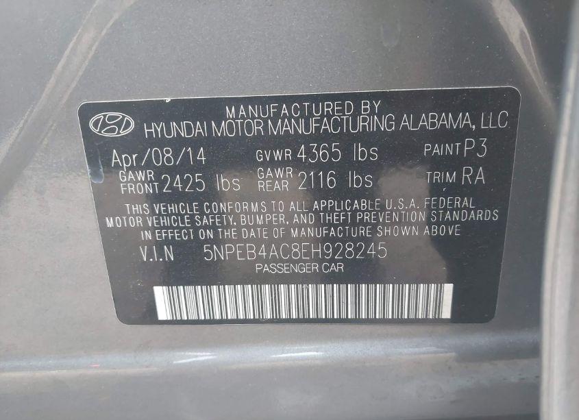Photo 9 of 2014 Hyundai Sonata GLS (VIN 5NPEB4AC8EH928245)