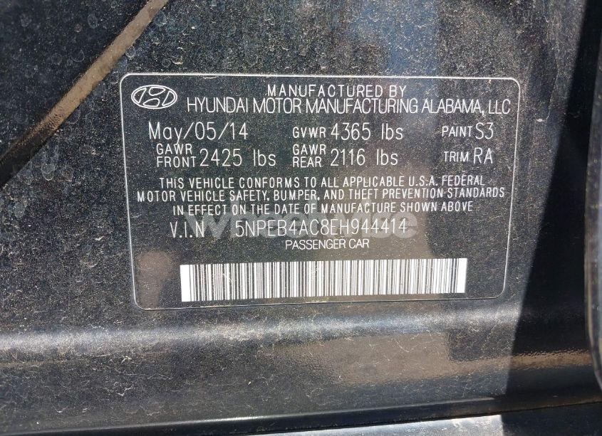 Photo 9 of 2014 Hyundai Sonata GLS (VIN 5NPEB4AC8EH944414)