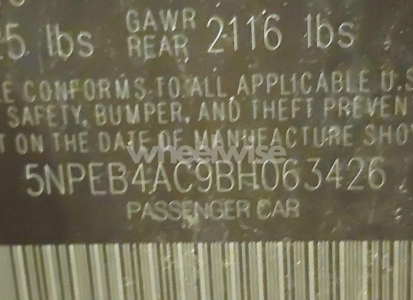 Photo 9 of 2011 Hyundai Sonata GLS (VIN 5NPEB4AC9BH063426)