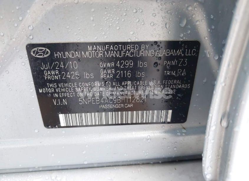 Photo 9 of 2011 Hyundai Sonata GLS (VIN 5NPEB4AC9BH112821)