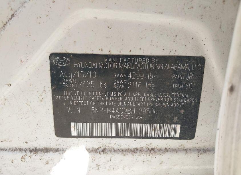 Photo 9 of 2011 Hyundai Sonata GLS (VIN 5NPEB4AC9BH129506)