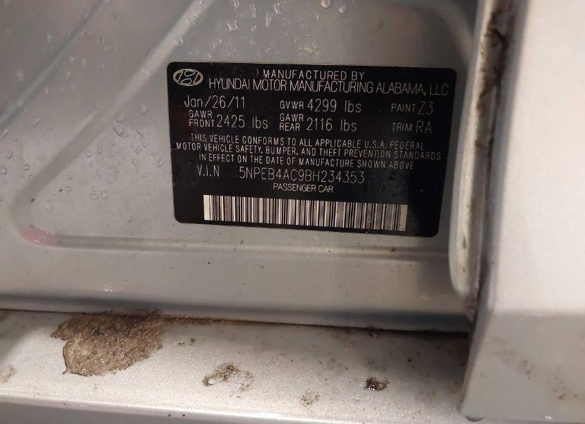 Photo 9 of 2011 Hyundai Sonata GLS (VIN 5NPEB4AC9BH234353)