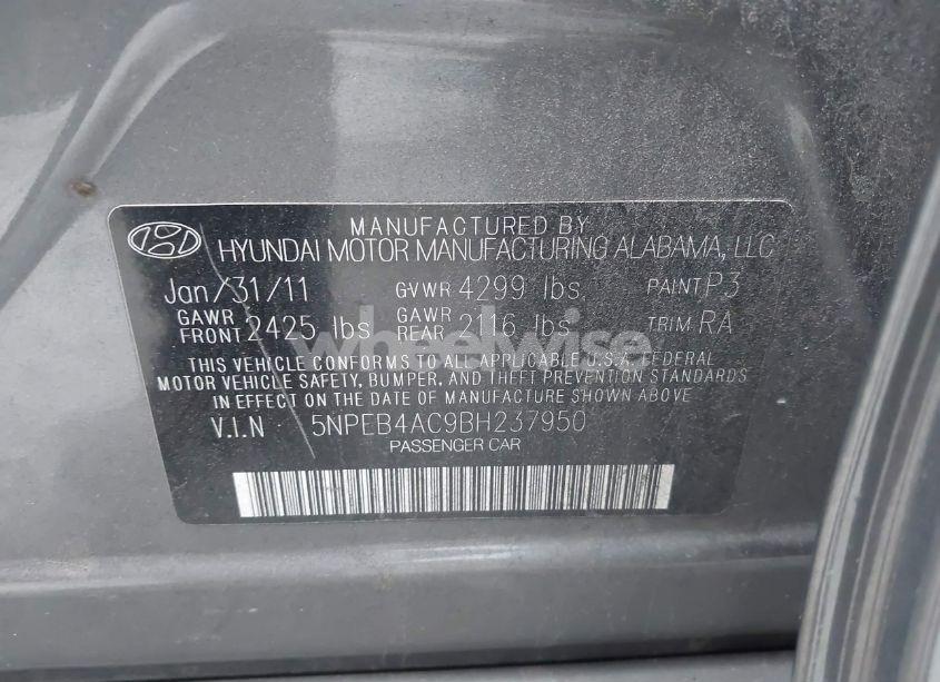 Photo 9 of 2011 Hyundai Sonata GLS (VIN 5NPEB4AC9BH237950)
