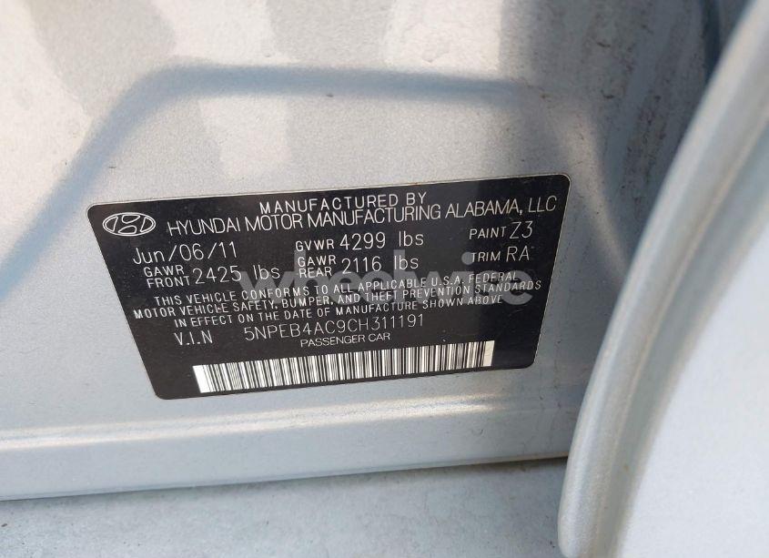 Photo 9 of 2012 Hyundai Sonata GLS (VIN 5NPEB4AC9CH311191)