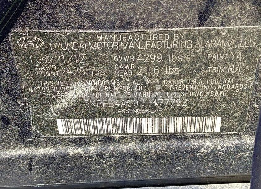 Photo 9 of 2012 Hyundai Sonata GLS (VIN 5NPEB4AC9CH477792)