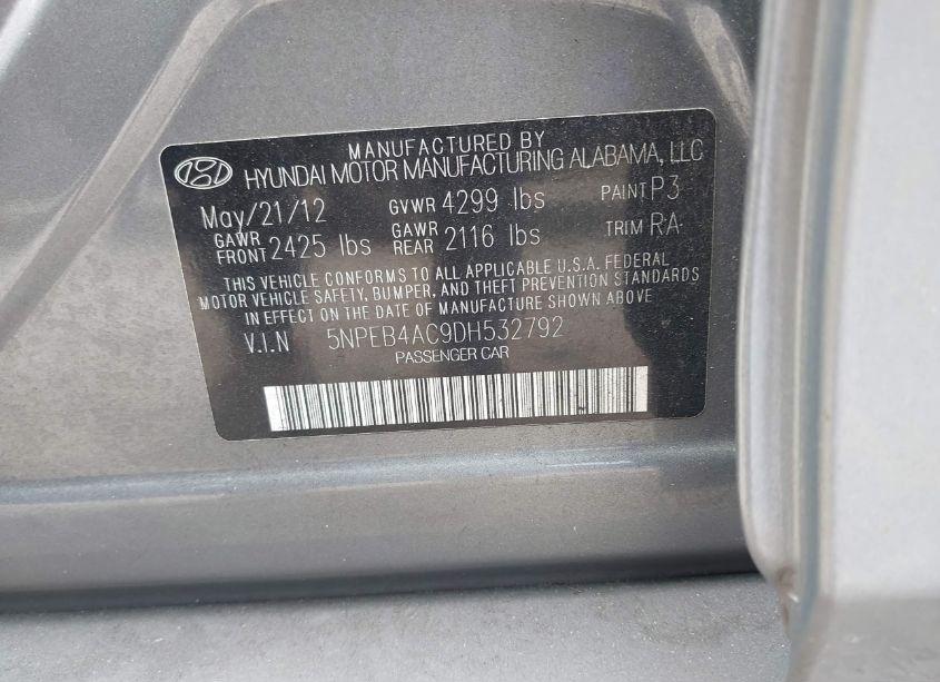 Photo 9 of 2013 Hyundai Sonata GLS (VIN 5NPEB4AC9DH532792)