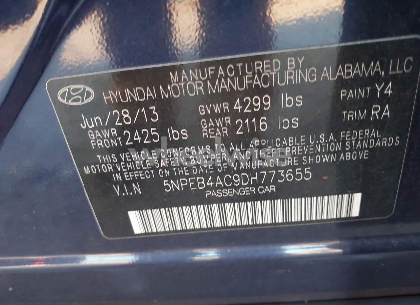 Photo 9 of 2013 Hyundai Sonata GLS (VIN 5NPEB4AC9DH773655)