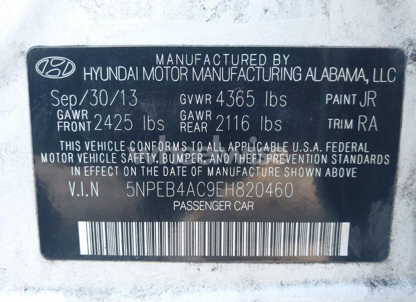 Photo 9 of 2014 Hyundai Sonata GLS (VIN 5NPEB4AC9EH820460)