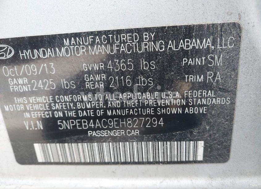 Photo 9 of 2014 Hyundai Sonata GLS (VIN 5NPEB4AC9EH827294)