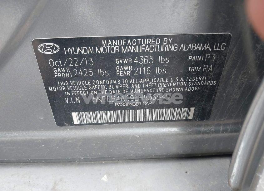 Photo 9 of 2014 Hyundai Sonata GLS (VIN 5NPEB4AC9EH836545)