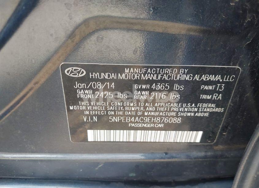 Photo 9 of 2014 Hyundai Sonata GLS (VIN 5NPEB4AC9EH876088)