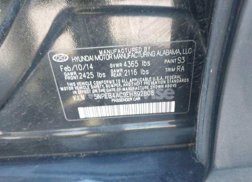 Photo 9 of 2014 Hyundai Sonata GLS (VIN 5NPEB4AC9EH892808)