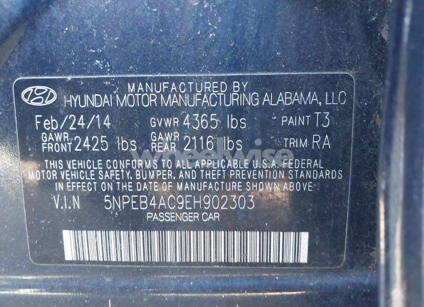 Photo 9 of 2014 Hyundai Sonata GLS (VIN 5NPEB4AC9EH902303)