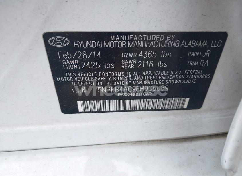 Photo 9 of 2014 Hyundai Sonata GLS (VIN 5NPEB4AC9EH906089)