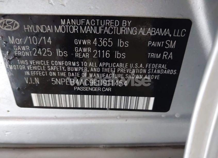 Photo 9 of 2014 Hyundai Sonata GLS (VIN 5NPEB4AC9EH911454)