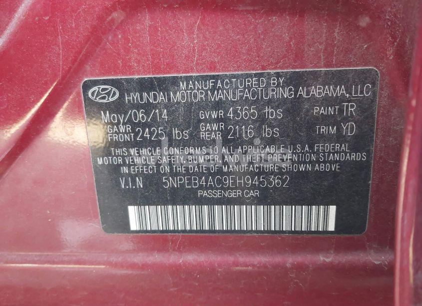 Photo 9 of 2014 Hyundai Sonata GLS (VIN 5NPEB4AC9EH945362)