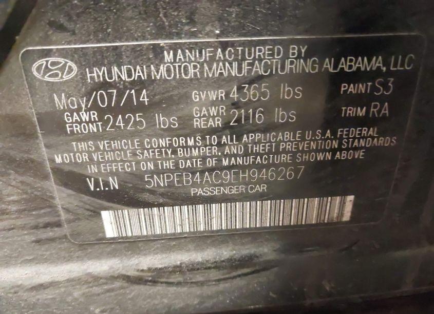 Photo 9 of 2014 Hyundai Sonata GLS (VIN 5NPEB4AC9EH946267)