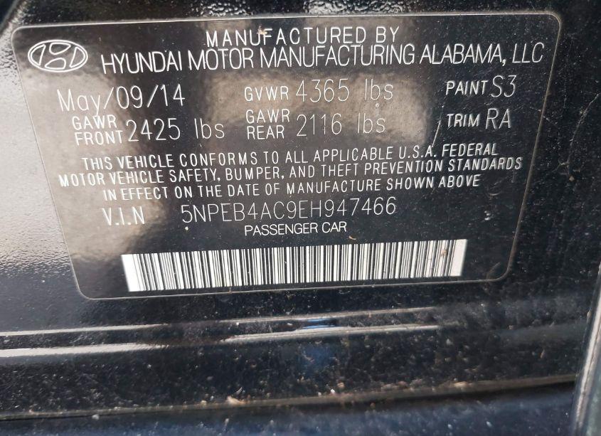 Photo 9 of 2014 Hyundai Sonata GLS (VIN 5NPEB4AC9EH947466)