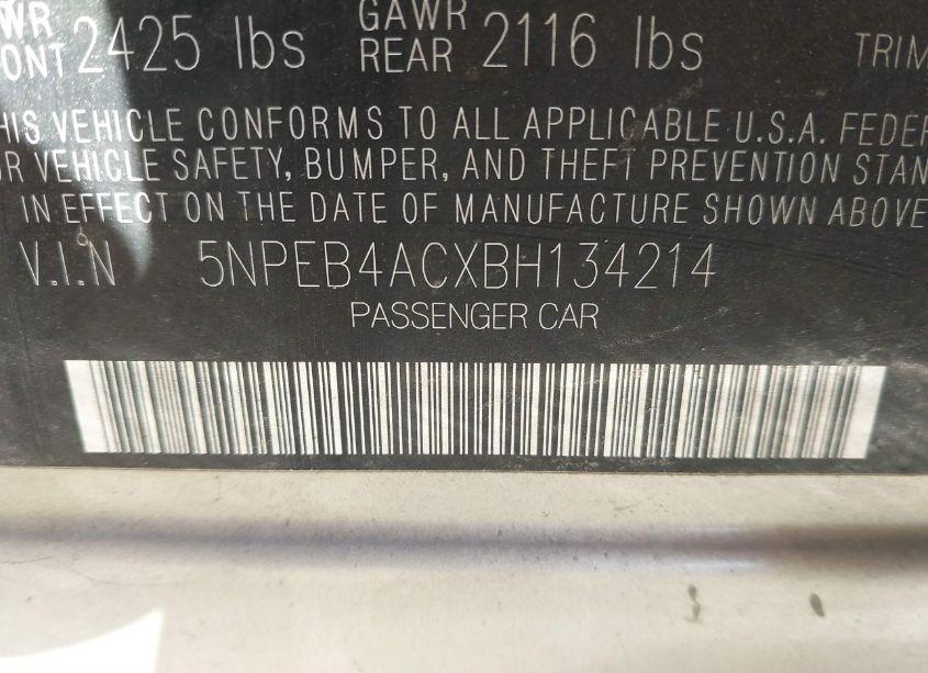 Photo 9 of 2011 Hyundai Sonata GLS (VIN 5NPEB4ACXBH134214)