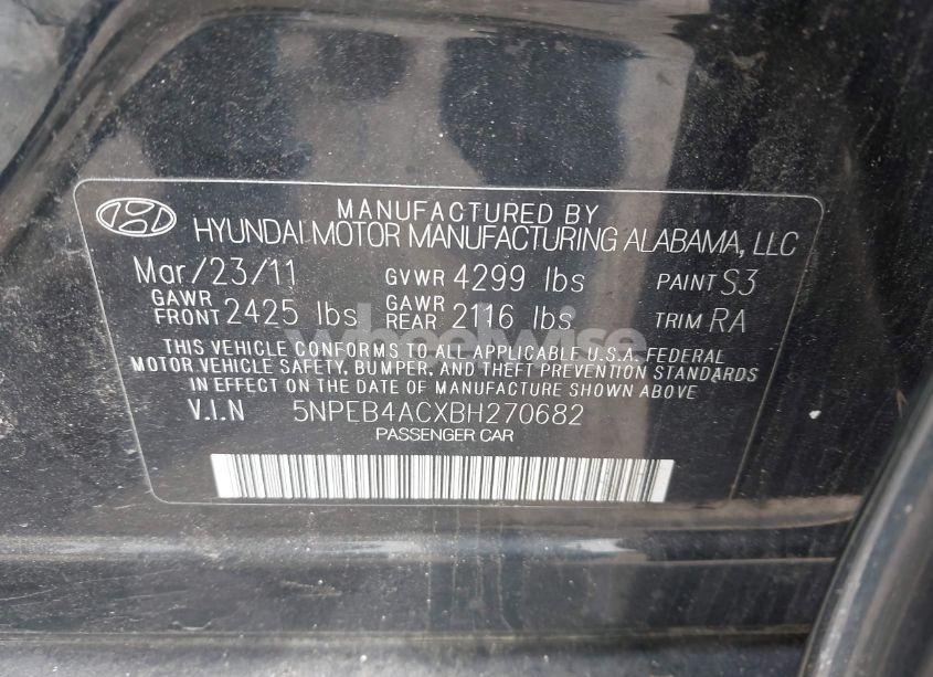 Photo 9 of 2011 Hyundai Sonata GLS (VIN 5NPEB4ACXBH270682)