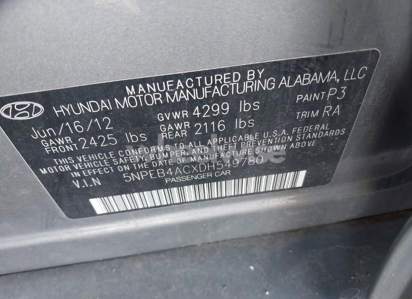 Photo 9 of 2013 Hyundai Sonata GLS (VIN 5NPEB4ACXDH549780)