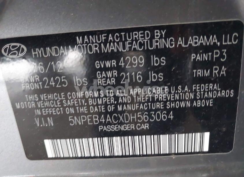 Photo 9 of 2013 Hyundai Sonata GLS (VIN 5NPEB4ACXDH563064)