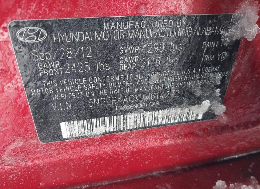 Photo 9 of 2013 Hyundai Sonata GLS (VIN 5NPEB4ACXDH614272)