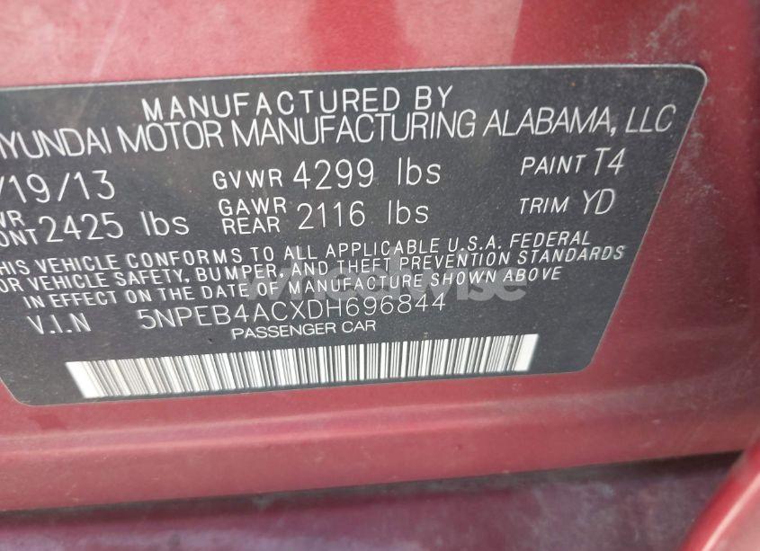 Photo 9 of 2013 Hyundai Sonata GLS (VIN 5NPEB4ACXDH696844)
