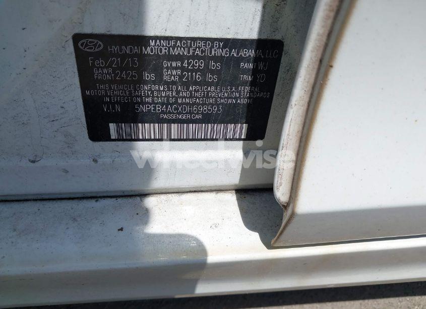 Photo 9 of 2013 Hyundai Sonata GLS (VIN 5NPEB4ACXDH698593)