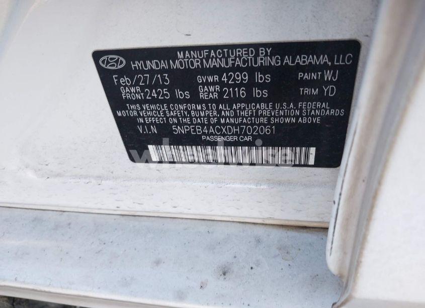 Photo 9 of 2013 Hyundai Sonata GLS (VIN 5NPEB4ACXDH702061)