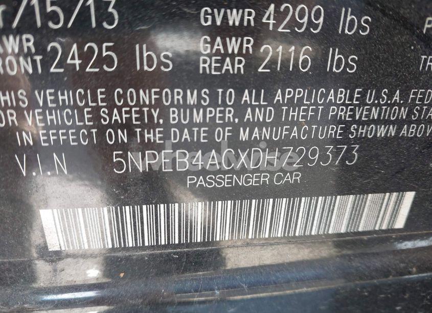 Photo 9 of 2013 Hyundai Sonata GLS (VIN 5NPEB4ACXDH729373)