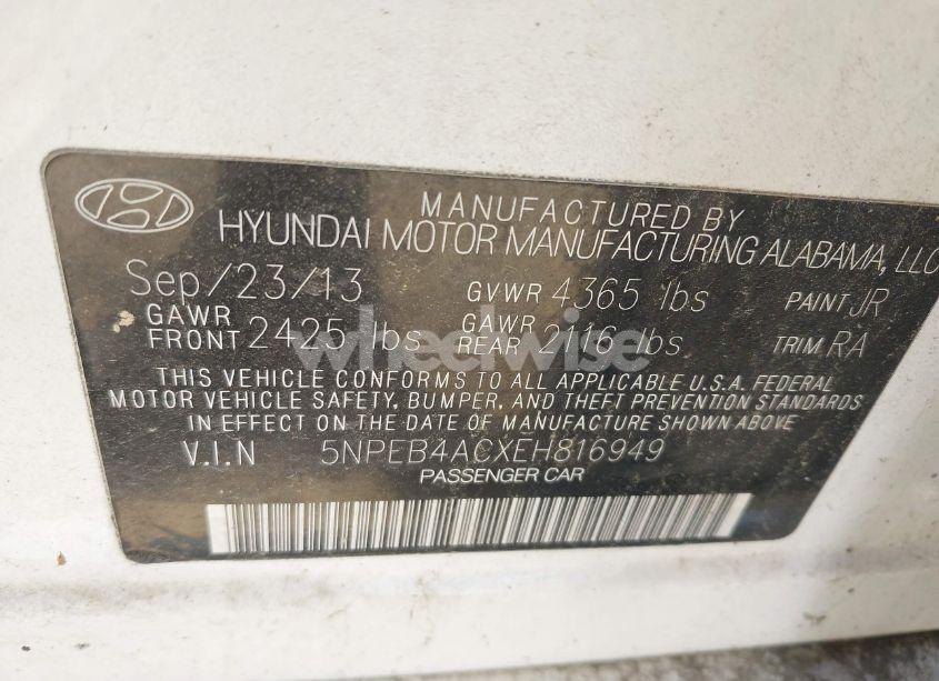 Photo 9 of 2014 Hyundai Sonata GLS (VIN 5NPEB4ACXEH816949)