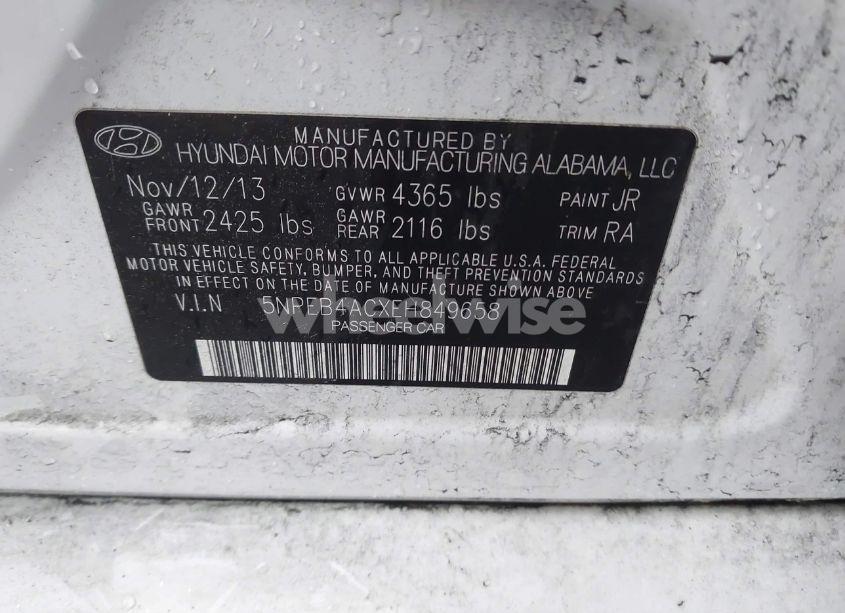 Photo 9 of 2014 Hyundai Sonata GLS (VIN 5NPEB4ACXEH849658)