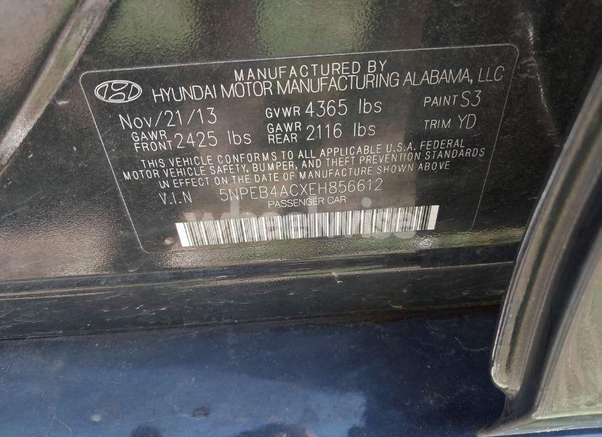 Photo 9 of 2014 Hyundai Sonata GLS (VIN 5NPEB4ACXEH856612)