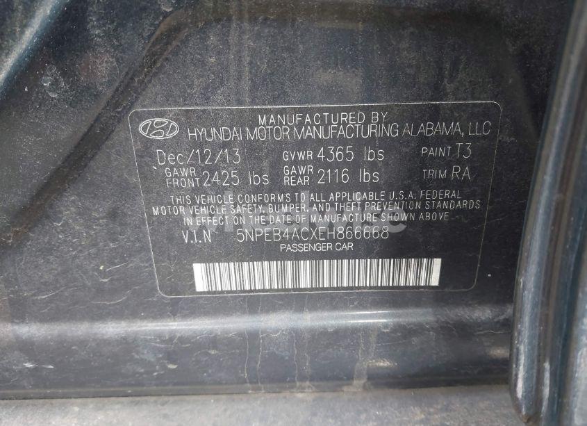 Photo 9 of 2014 Hyundai Sonata GLS (VIN 5NPEB4ACXEH866668)